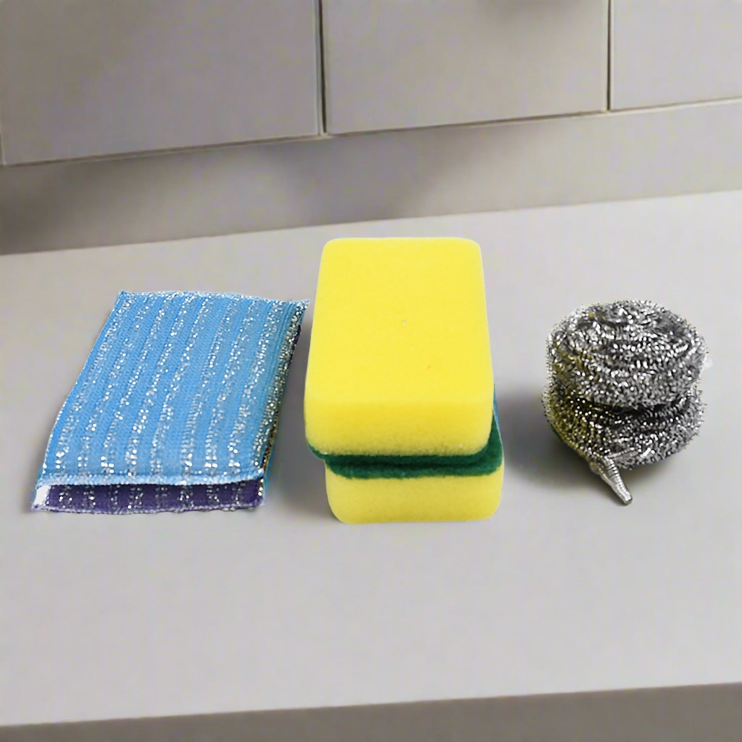 12929 Kitchen Cleaning Tool Set Microfiber Kitchen Utensils High Performance Scouring Sponge Set Dish Sponge, Stainless Steel Scouring Pad (6 Pcs Set) 12929 Kitchen Cleaning Tool Set Microfiber Kitchen Utensils High Performance Scouring Sponge Set Dish Sponge, Stainless Steel Scouring Pad (6 Pcs Set)